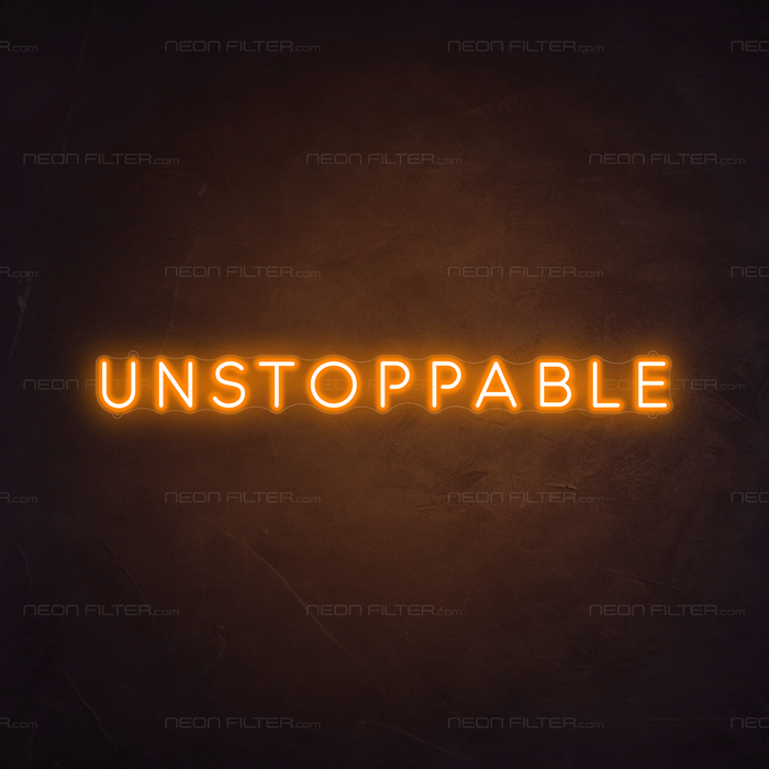 Unstoppable Neon Sign in Hey Pumpkin Orange