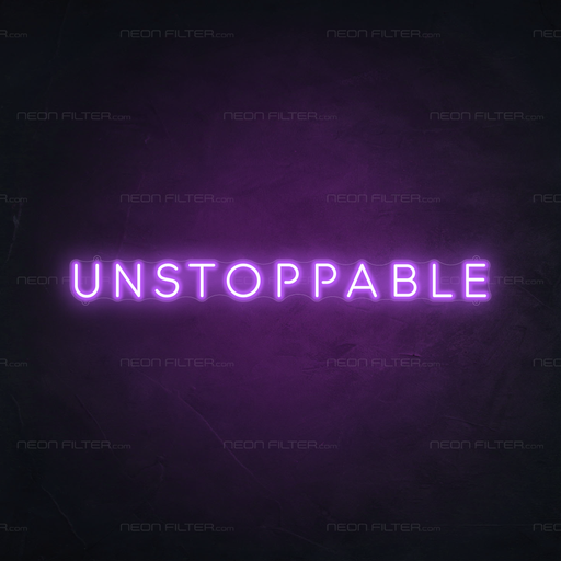 Unstoppable Neon Sign in Hopeless Romantic Purple