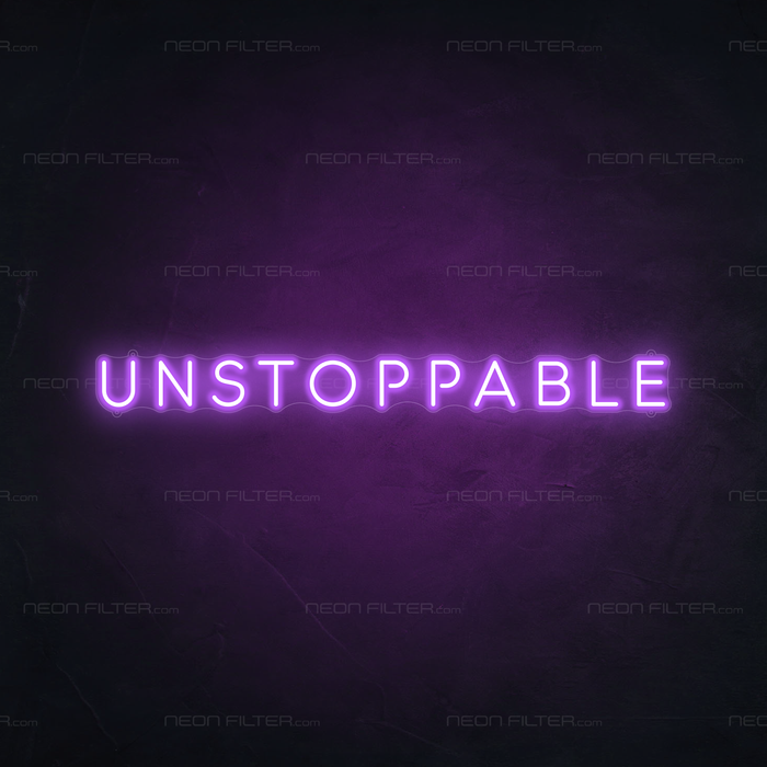 Unstoppable Neon Sign in Hopeless Romantic Purple