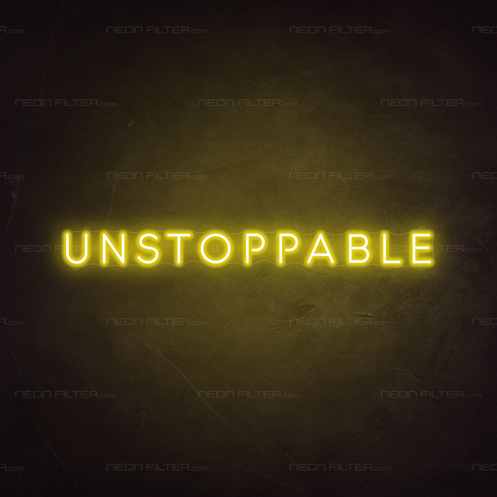 Unstoppable Neon Sign in Paradise Yellow