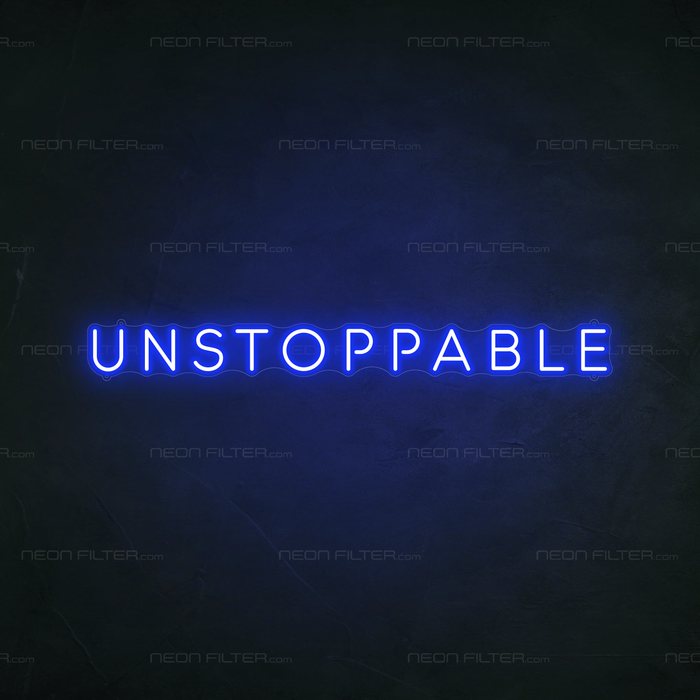 Unstoppable Neon Sign in Santorini Blue