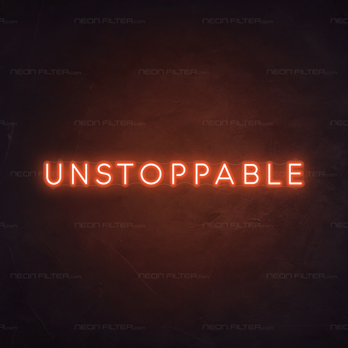 Unstoppable Neon Sign in Sunset Orange