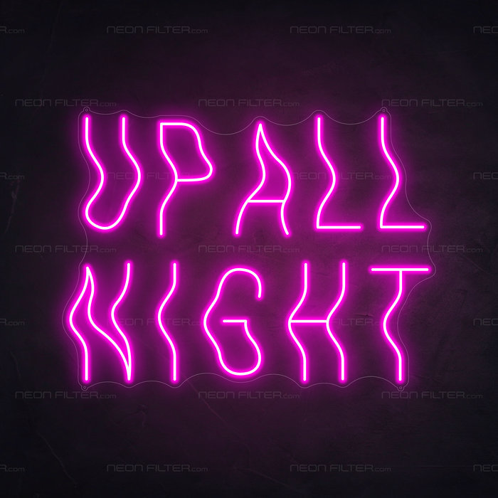 Up All Night Neon Sign in Love Potion Pink