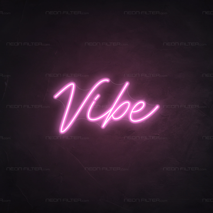 Vibe Neon Sign Neon Sign in Pastel Pink