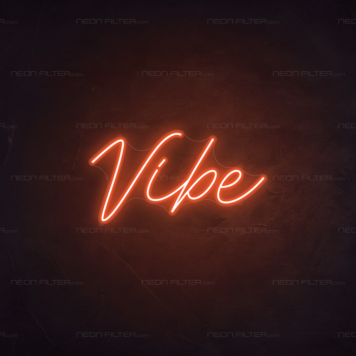 Vibe Neon Sign Neon Sign in Sunset Orange