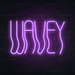 Wavey Neon Sign in Hopeless Romantic Purple