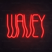 Wavey Neon Sign in Hot Mama Red