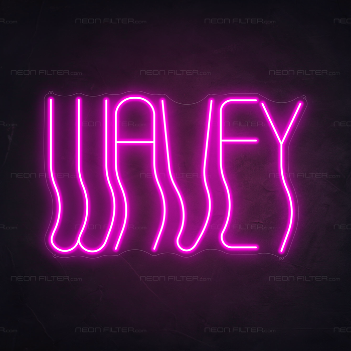 Wavey Neon Sign in Love Potion Pink