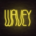 Wavey Neon Sign in Paradise Yellow