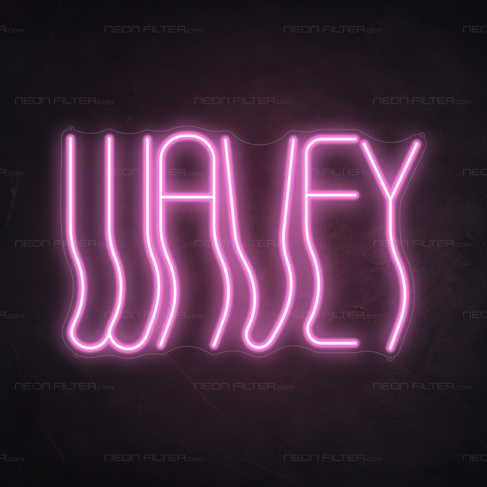 Wavey Neon Sign in Pastel Pink