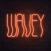 Wavey Neon Sign in Sunset Orange