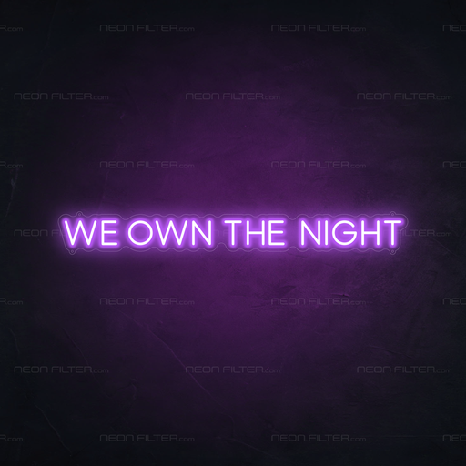 We Own The Night Neon Sign in Hopeless Romantic Purple