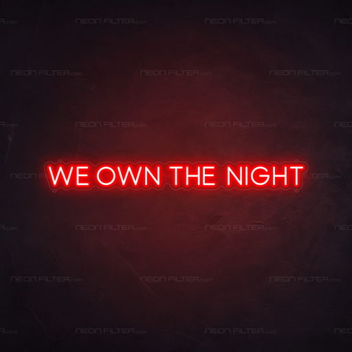 We Own The Night Neon Sign in Hot Mama Red