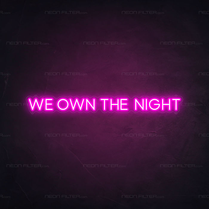 We Own The Night Neon Sign in Love Potion Pink