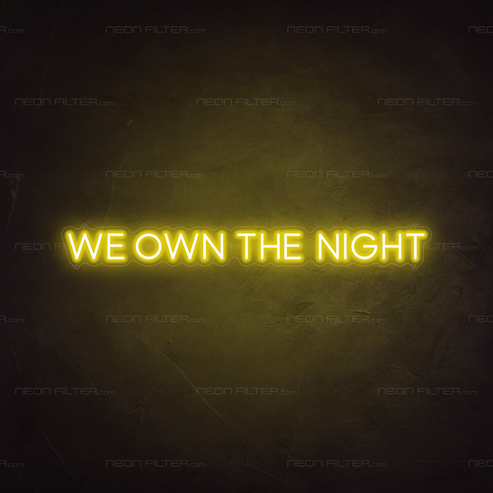 We Own The Night Neon Sign in Paradise Yellow