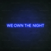 We Own The Night Neon Sign in Santorini Blue