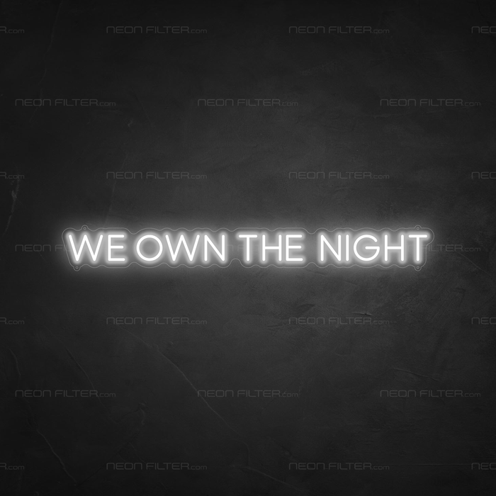 We Own The Night Neon Sign in Snow White