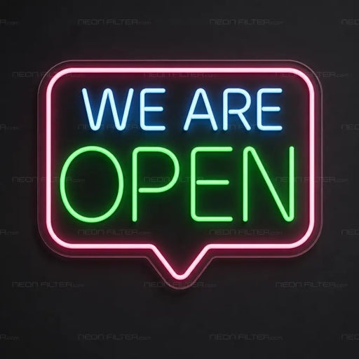 We Are Open Neon Sign for RetailShop Decor - Neon Filter