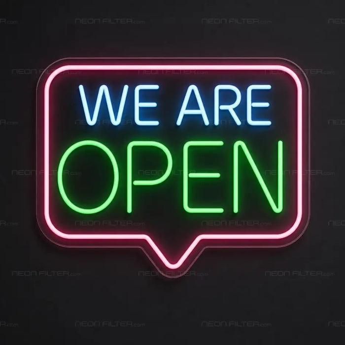 We Are Open Neon Sign for RetailShop Decor - Neon Filter