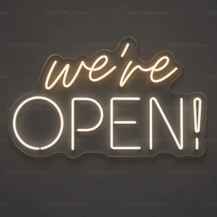 We’re Open Neon Sign for RetailShop Decor - Neon Filter