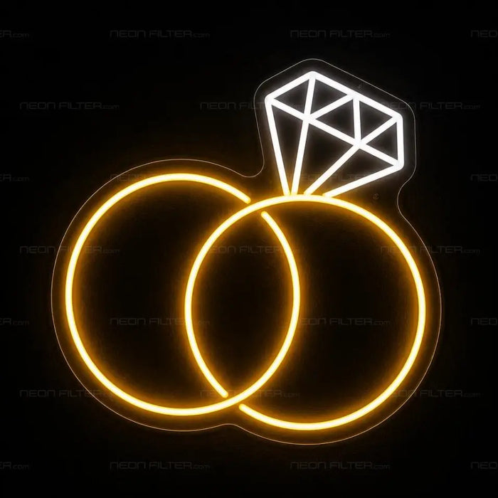 Wedding Rings Neon Sign for Wedding Decor - Neon Filter