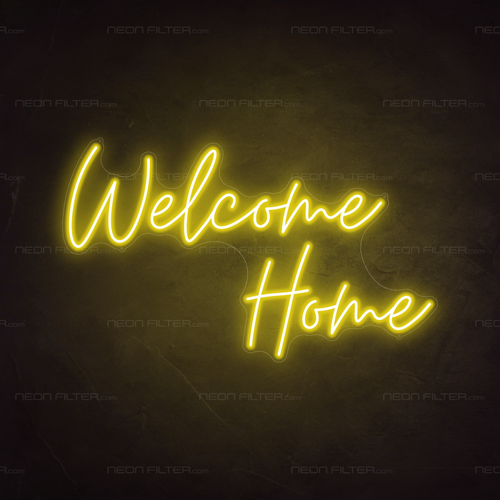 Welcome Home Neon Sign in Paradise Yellow