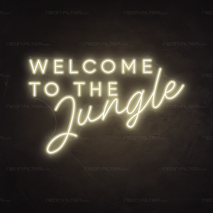 Welcome To The Jungle Neon Sign in Cosy Warm White