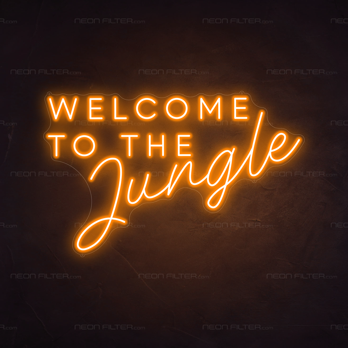 Welcome To The Jungle Neon Sign in Hey Pumpkin Orange