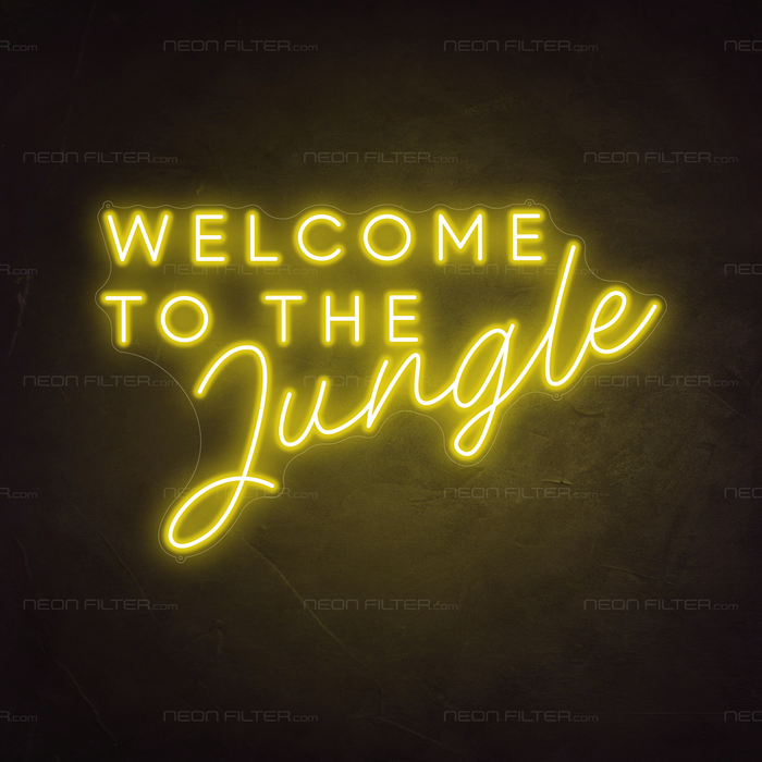 Welcome To The Jungle Neon Sign in Paradise Yellow