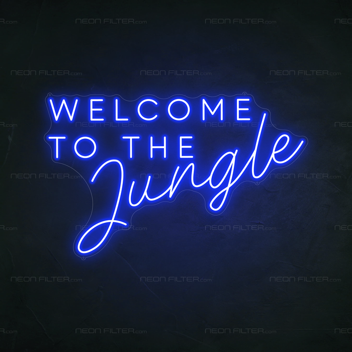 Welcome To The Jungle Neon Sign in Santorini Blue