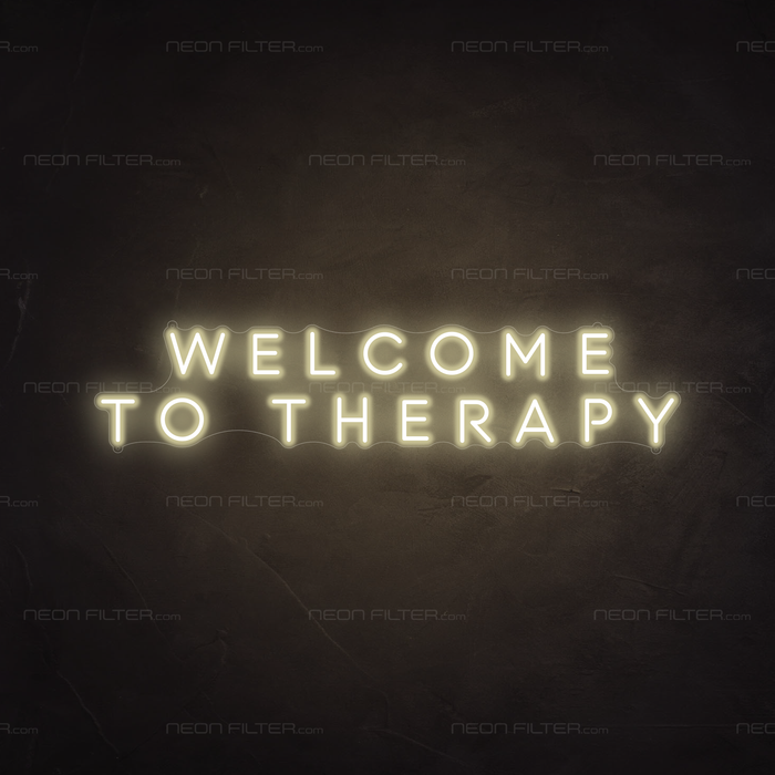 Welcome To Therapy Neon Sign in Cosy Warm White