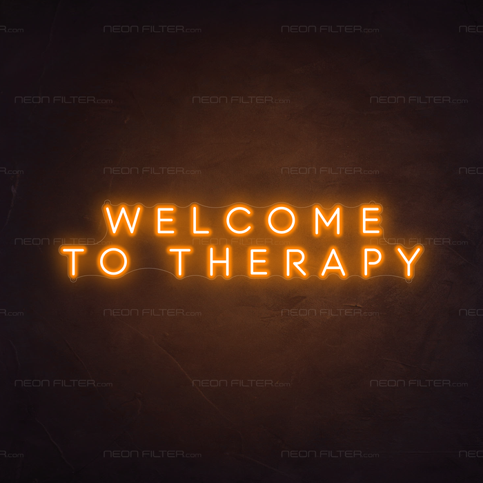 Welcome To Therapy Neon Sign in Hey Pumpkin Orange