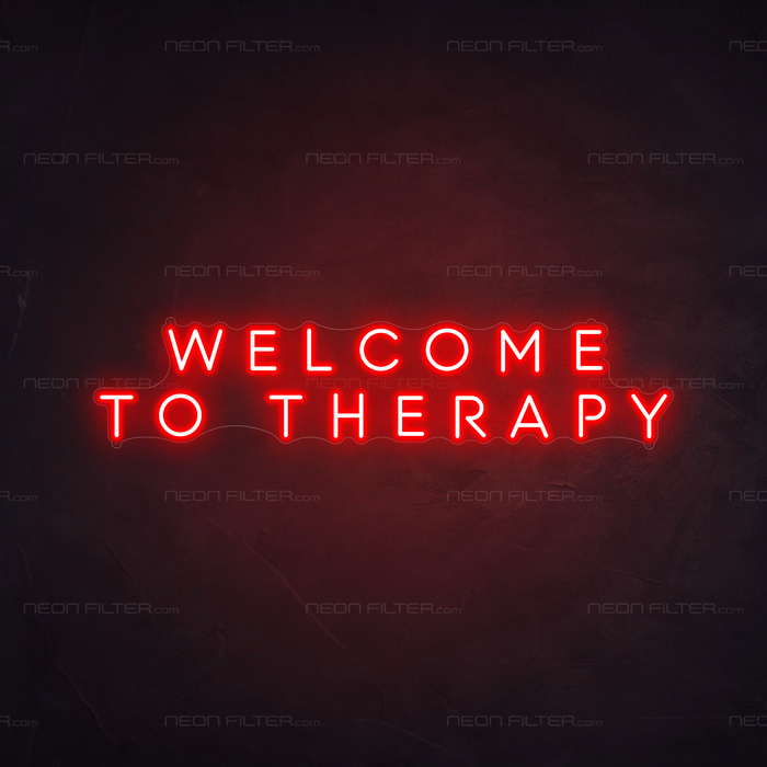 Welcome To Therapy Neon Sign in Hot Mama Red