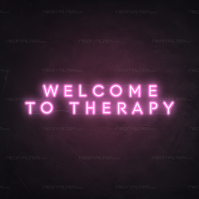 Welcome To Therapy Neon Sign in Pastel Pink