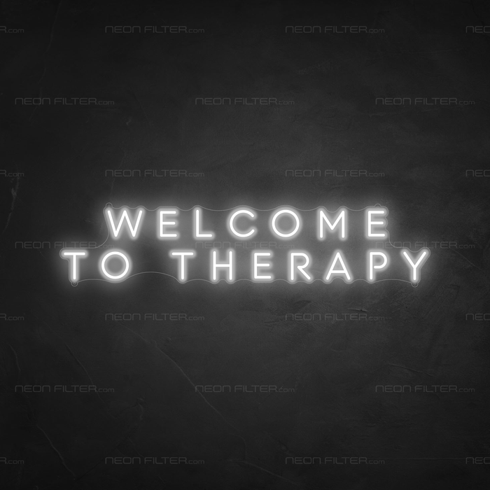 Welcome To Therapy Neon Sign in Snow White