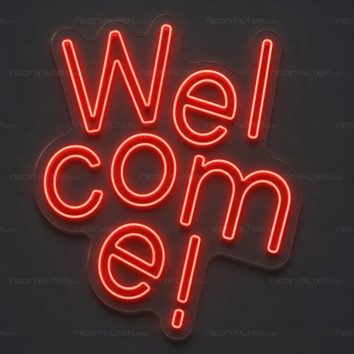 Welcome Stacked Neon Sign for RetailShop Decor - Neon Filter