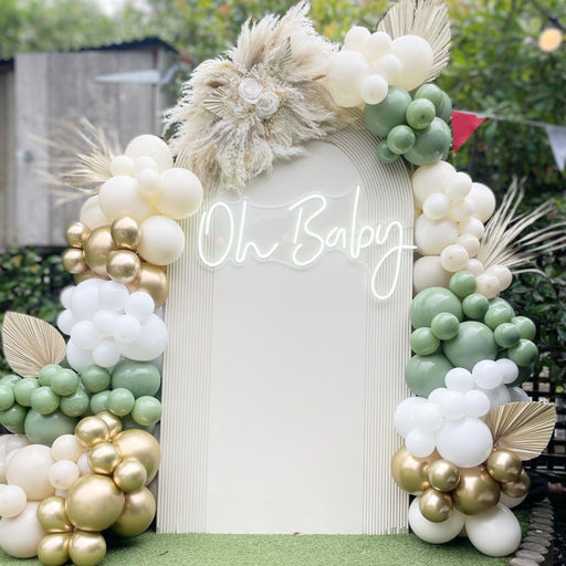 White Oh Baby Neon Sign by prettifyldnballoons