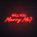 Will You Marry Me Neon Sign in Hot Mama Red