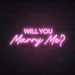 Will You Marry Me Neon Sign in Pastel Pink