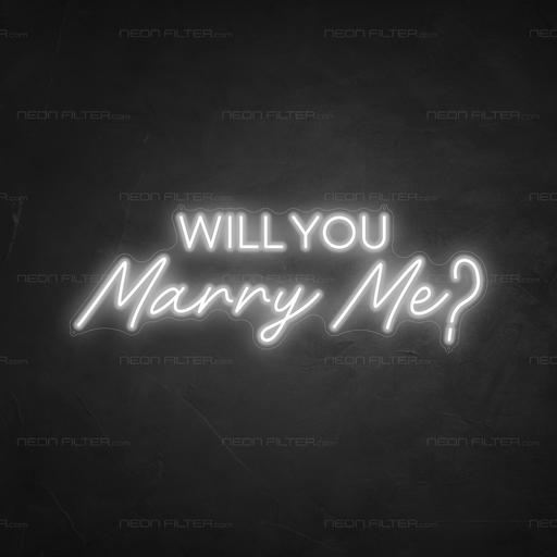 Will You Marry Me Neon Sign in Snow White