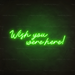 Wish You Were Here Neon Sign in Glow Up Green