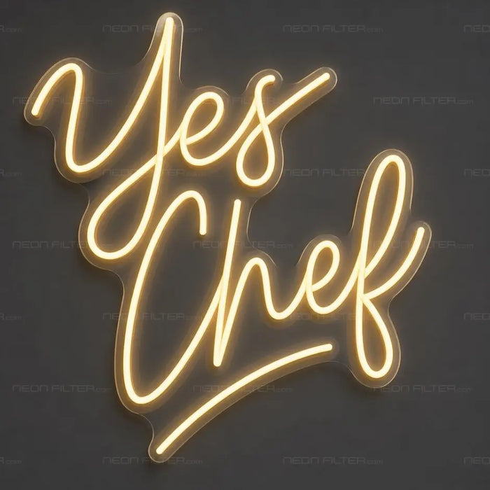 Yes Chef Neon Sign for Kitchen Decor - Neon Filter