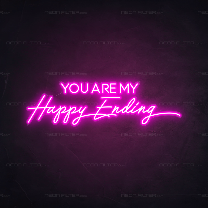 You Are My Happy Ending Neon Sign in Love Potion Pink