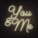 You & Me Neon Sign in Cosy Warm White