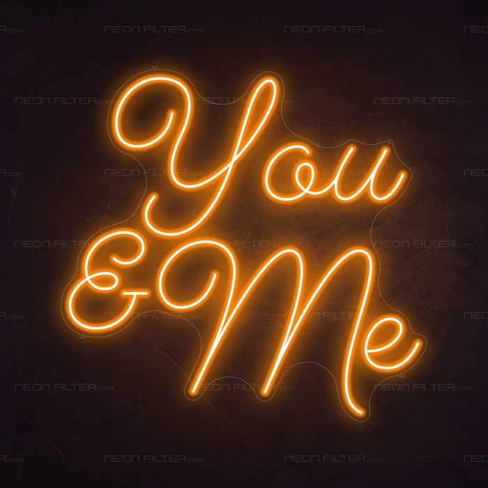 You & Me Neon Sign in Hey Pumpkin Orange