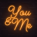 You & Me Neon Sign in Hey Pumpkin Orange