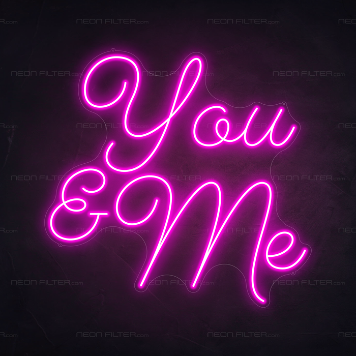 You & Me Neon Sign in Love Potion Pink