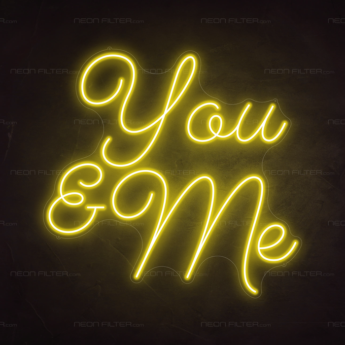 You & Me Neon Sign in Paradise Yellow