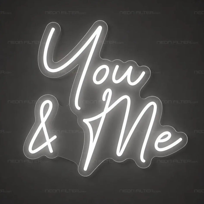 You & Me Script Neon Sign for Wedding Decor - Neon Filter
