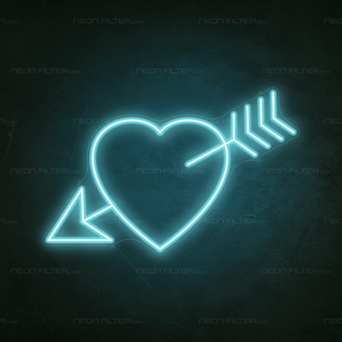 Arrow Heart Neon Sign - Neon Filter